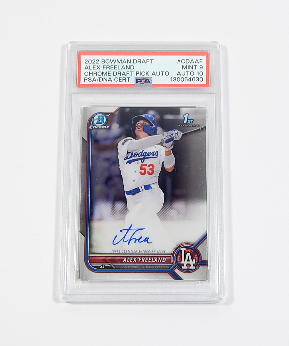 2022 Bowman Chrome Draft Pick Autograph Alex Freeland #CDA-AF PSA 9 Auto 10