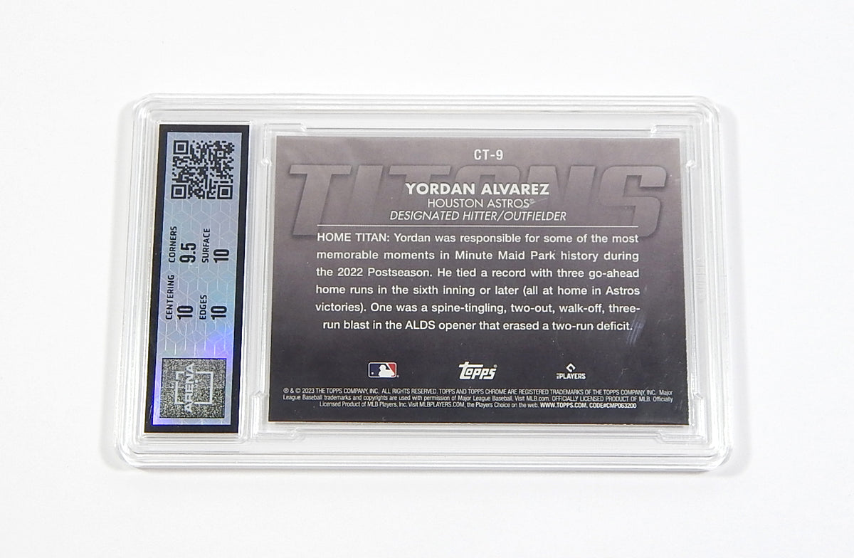 2023 Topps Chrome Titans Yordan Alvarez #CT-9 Arena Club Grading 10 Pic2