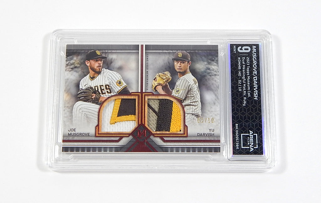 2023 Topps Museum Dual Meaningful Material Musgrove / Darvish #'d 02/10 Arena 9