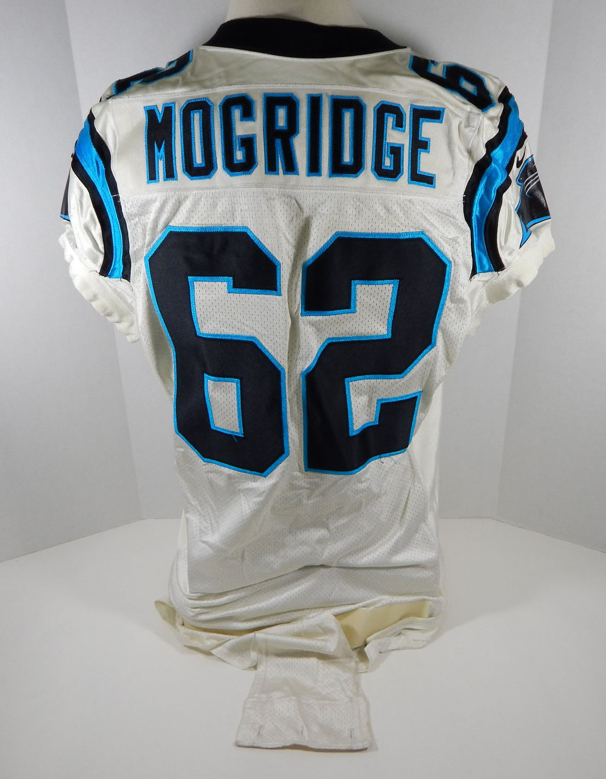 1999 Carolina Panthers Allen Mogridge #62 Game Used White Jersey DP07173