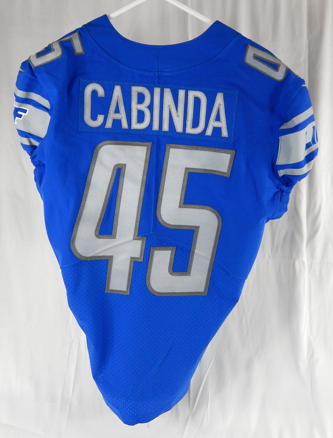 2021 Detroit Lions Jason Cabinda #45 Game Issued Blue Jersey 42 632 Pic2