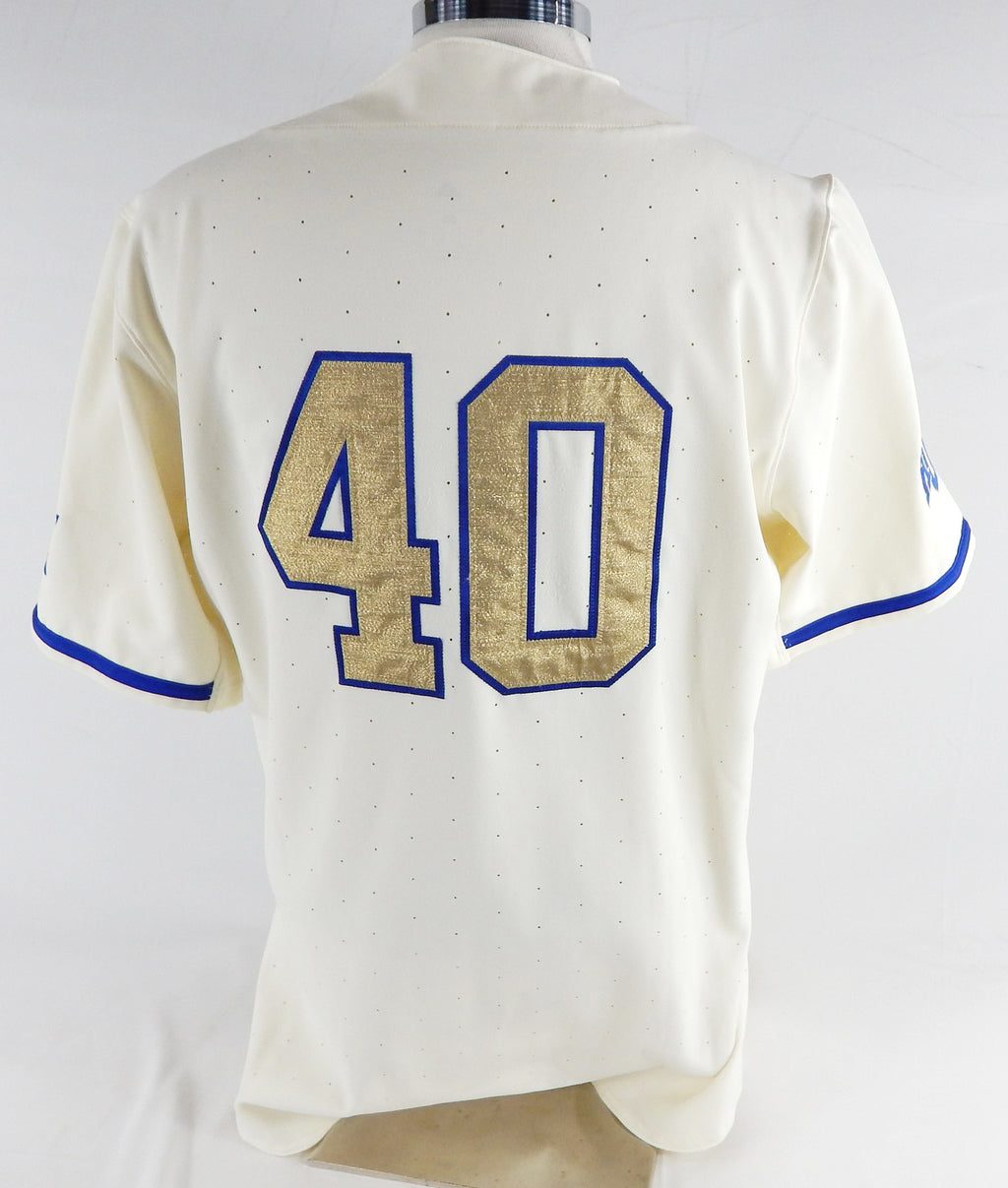 2025 Kansas Jayhawks #40 Game Used White Jersey Gold Baseball 46 648 Pic2