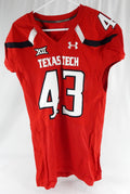2015 Texas Tech Red Raiders #43 Game Used Red Jersey Football NP Rem 48 62