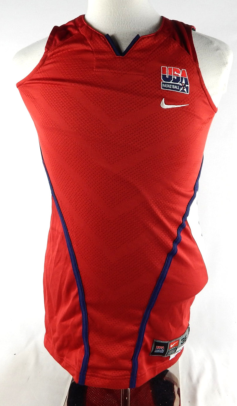 2000s Team USA Basketball Blank Game Issued Red Jersey 36 384