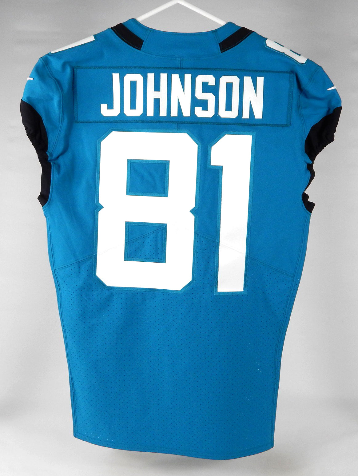 2019 Jacksonville Jaguars Willie Johnson #81 Game Issued Blue Jersey 40 DP74849 Pic2
