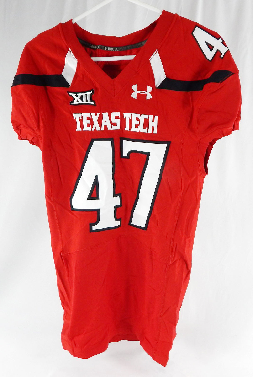 2015 Texas Tech Red Raiders #47 Game Issued Red Jersey Football NP Rem 46 664