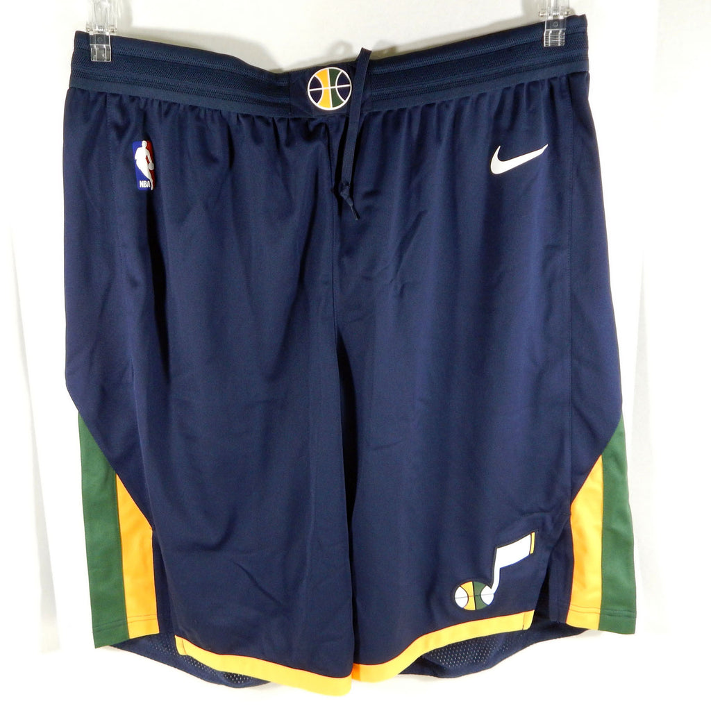 2017-18 Utah Jazz Derrick Favors #15 Game Issued Navy Shorts Pro Cut DP03158