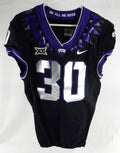 2020 Texas Christian TCU Frogs #30 Game Used White Jersey Football NP Rem 40 645