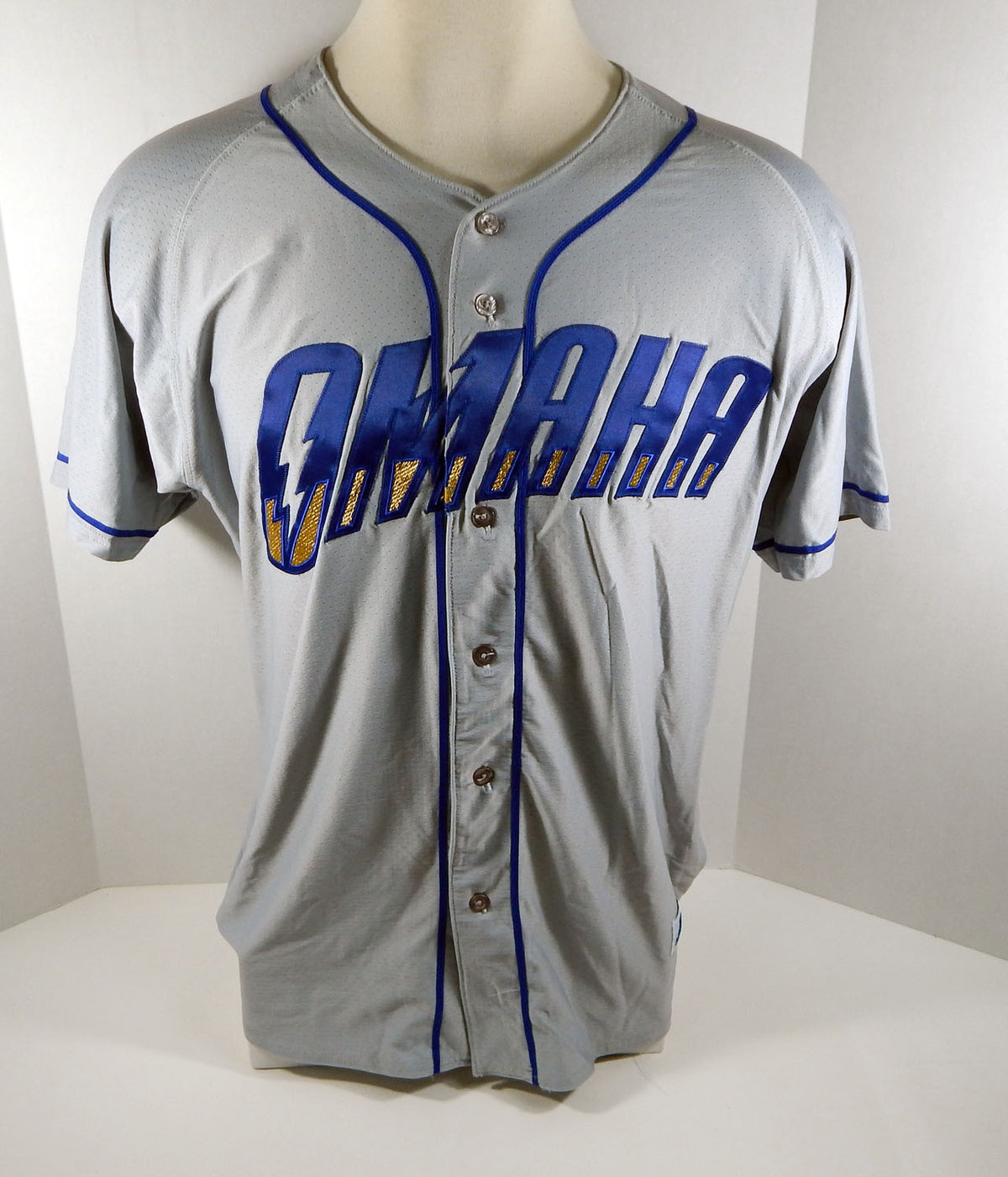 2019 Omaha Storm Chasers Blank Game Used Grey Jersey Size Large OSC0009