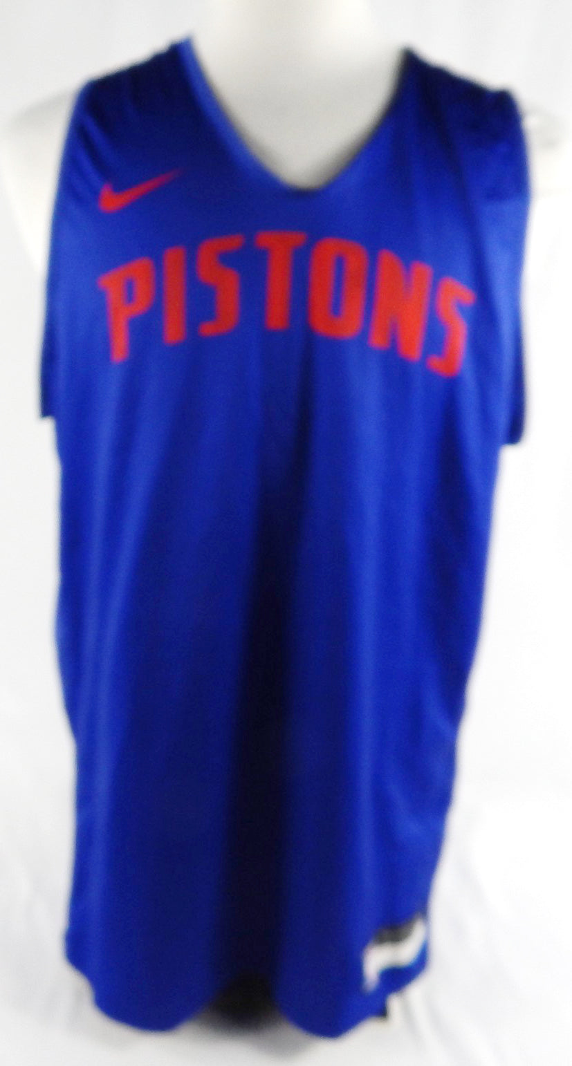 Detroit Pistons Blank Game Used Blue and Grey Reversible Practice Jersey XL 520
