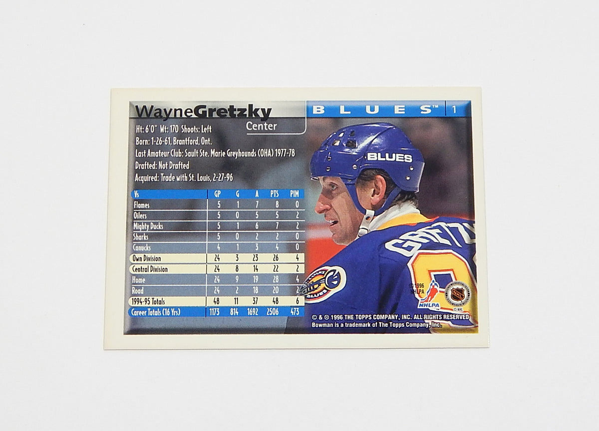 1995-96 Bowman Wayne Gretzky #1 Blues Pic2