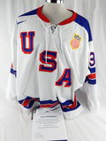 2024-25 Team USA Hockey NTDP AJ Francisco #39 Game Used White Jersey 56 246