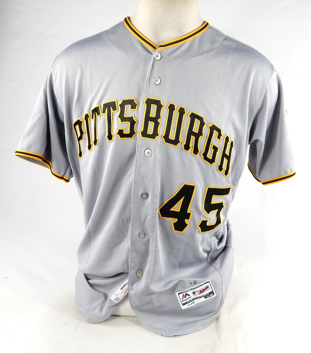 2018 Pittsburgh Pirates Michael Feliz #45 Game Used Grey Jersey 2 Games 48 720 Pic2