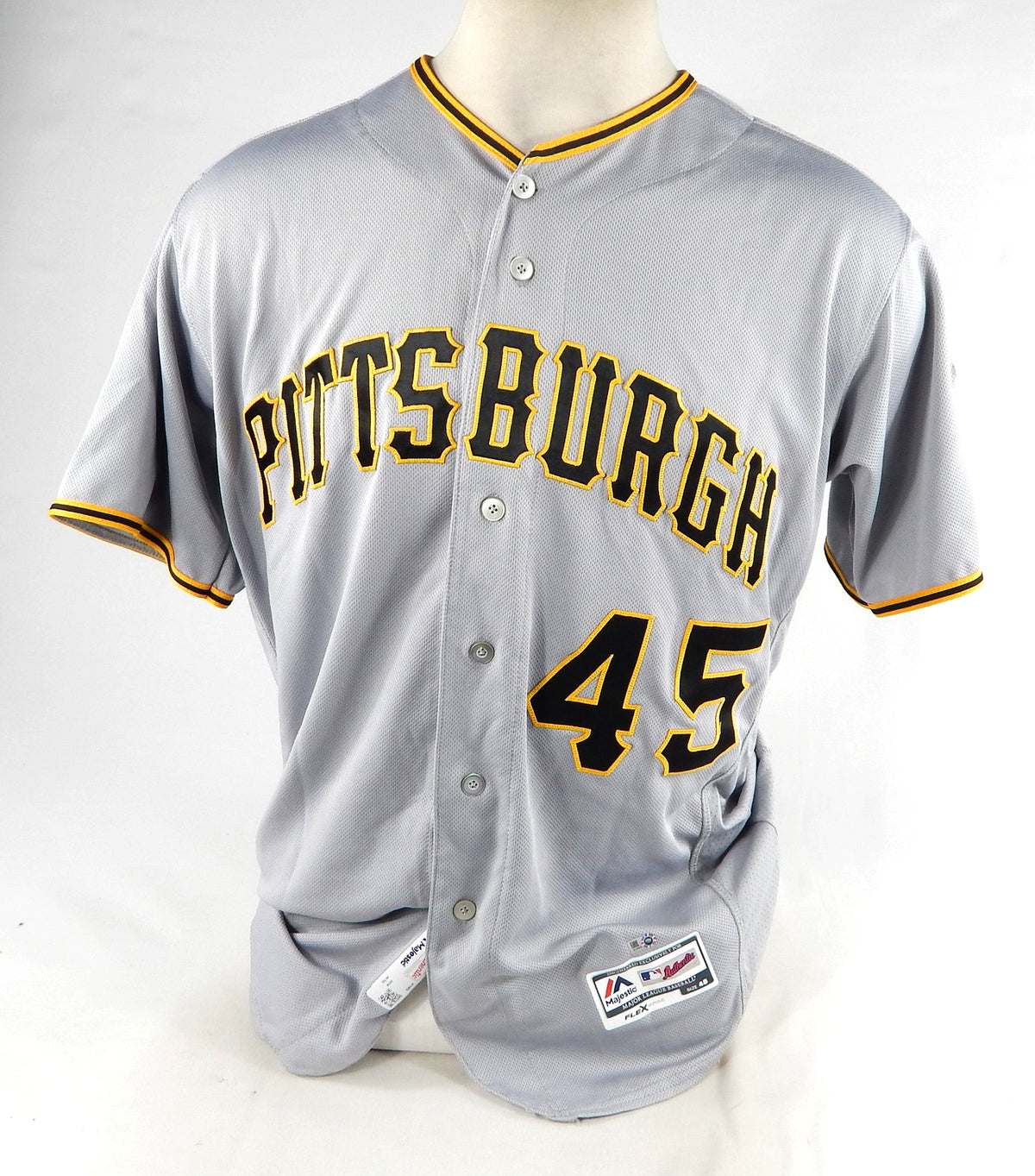 2018 Pittsburgh Pirates Michael Feliz #45 Game Used Grey Jersey 2 Games 48 720 Pic2