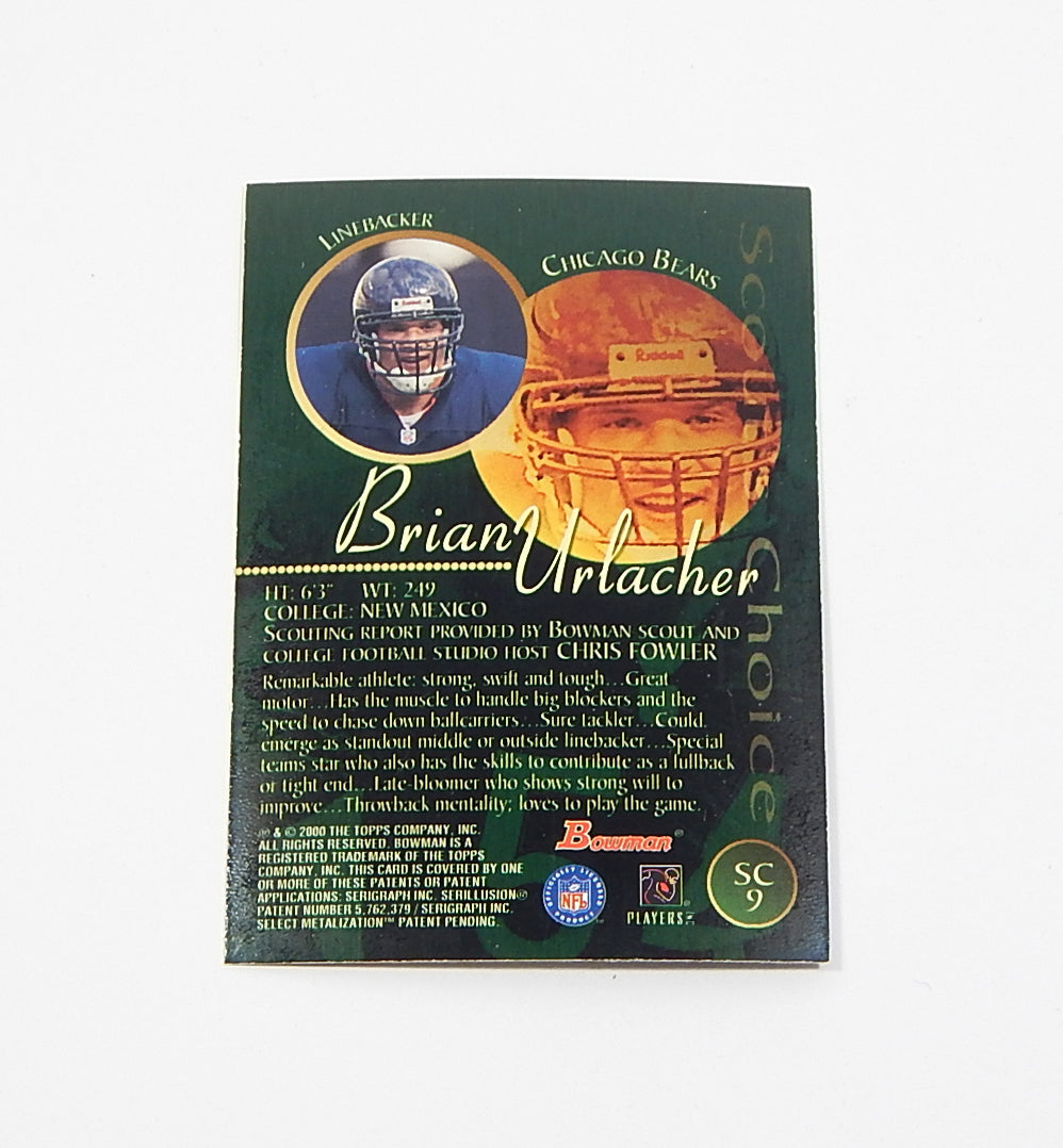 2000 Bowman Scout's Choice Brian Urlacher #SC9 Insert Pic2