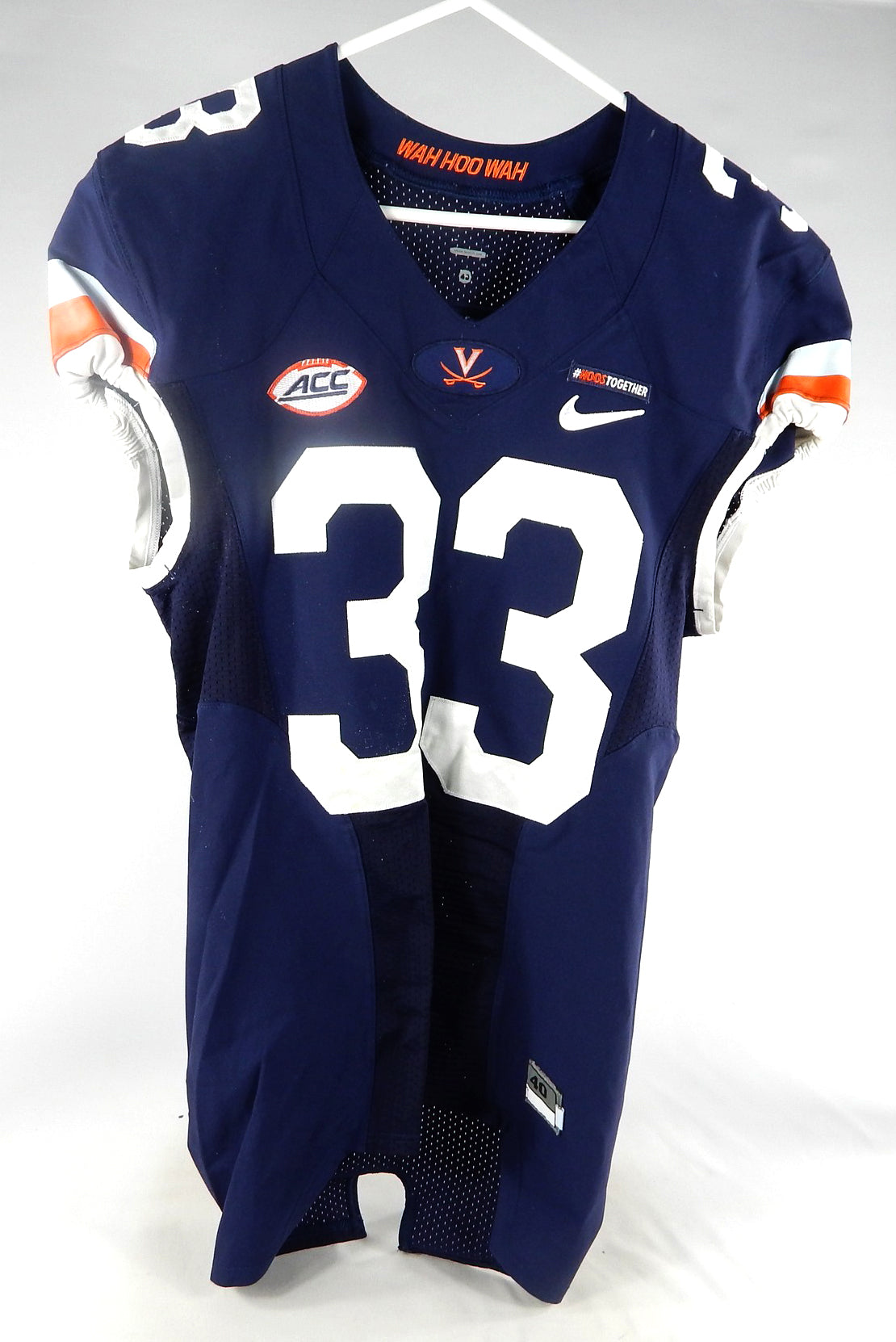 Virginia Cavaliers #33 Game Used Navy Jersey Throwback Hoos Together 66 2017