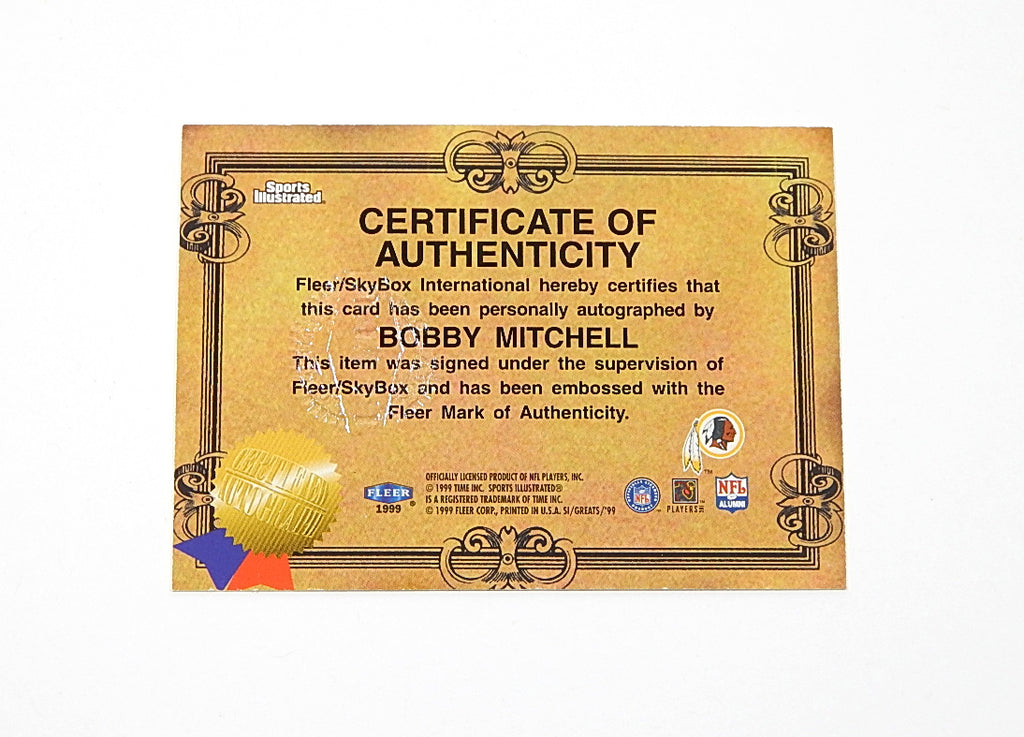1999 Fleer Sports Illustrated Greats of the Game Autograph Bobby Mitchell Auto Pic2