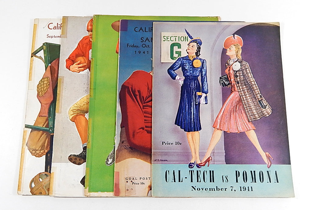 Lot of (5) Different 1940 & 1941 Cal Polytechnic College Football Programs