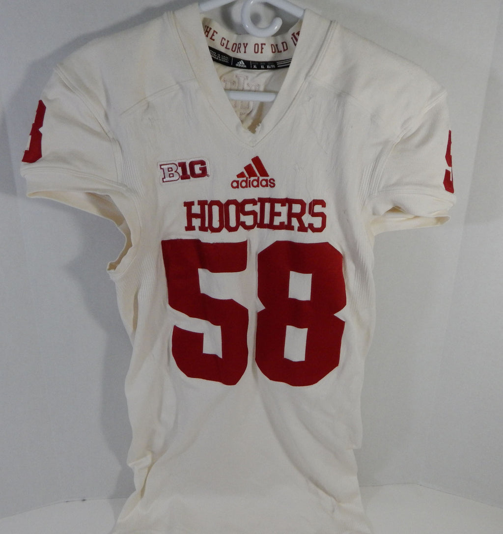 2015 Indiana Hoosiers #58 Game Used White Jersey Nameplate Removed XL DP13966
