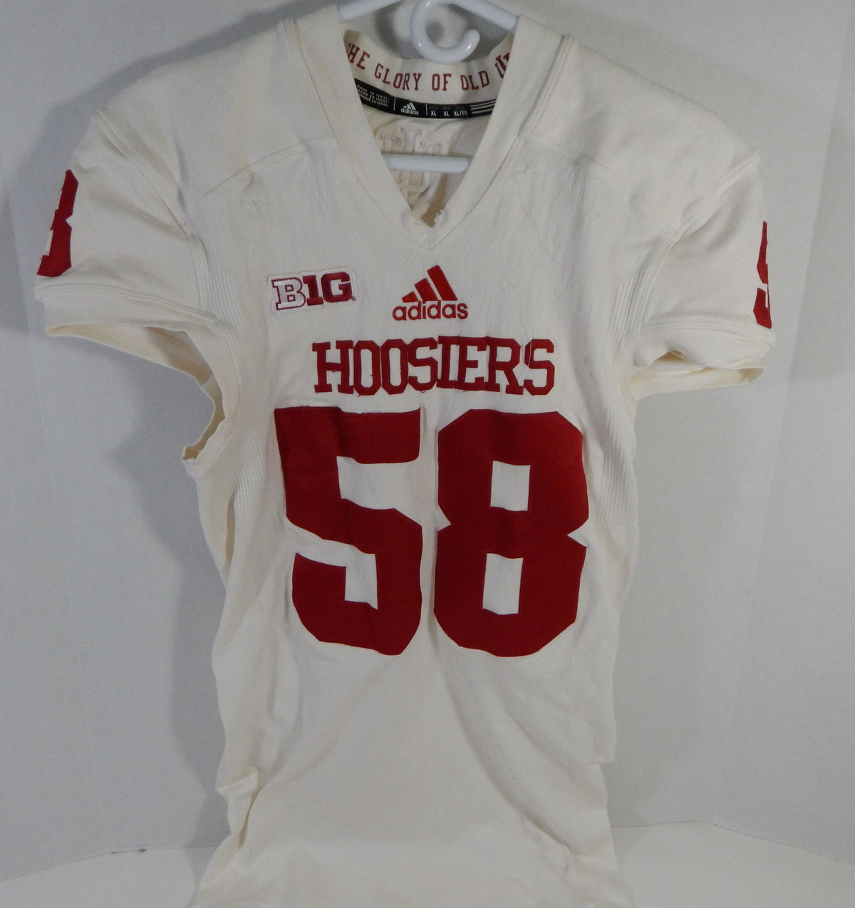2015 Indiana Hoosiers #58 Game Used White Jersey Nameplate Removed XL DP13966