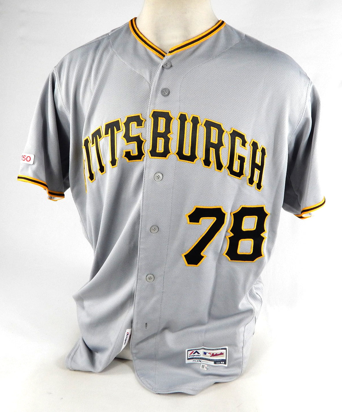 2019 Pittsburgh Pirates Wei-Chung Wang #78 Game Issued Pos Used Grey Jersey 150 Pic2