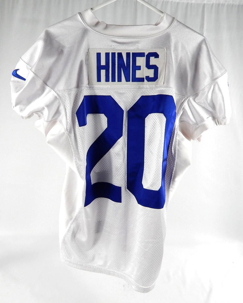 2022 Buffalo Bills Nyheim Hines #20 Game Issued Pos Used White Practice Jersey 0 Pic2