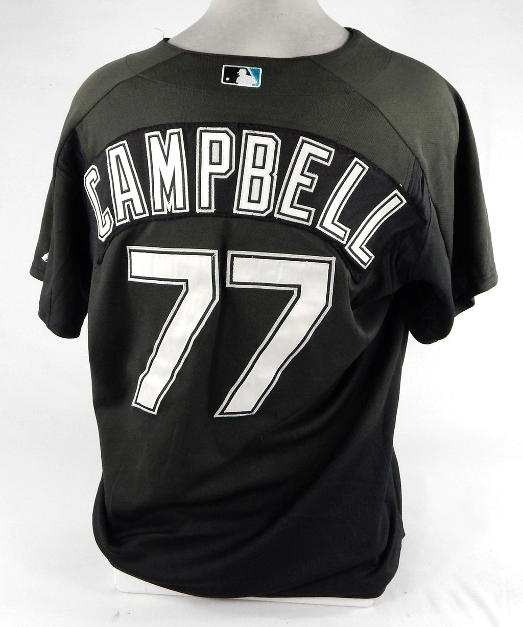 Florida Marlins Campbell #77 Game Used Black Jersey BP ST XL DP70715 Pic2