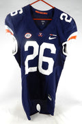 2017 Virginia Cavaliers #26 Game Used Navy Jersey Throwback Hoos Patch NP Rem 3