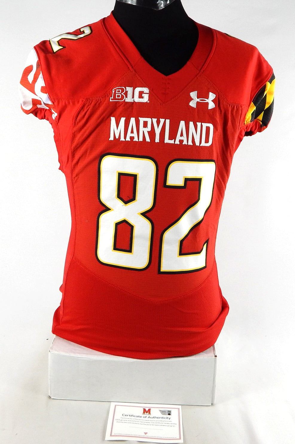 2019 Maryland Terrapins #82 Game Used Red Jersey Football NP Rem 44 327