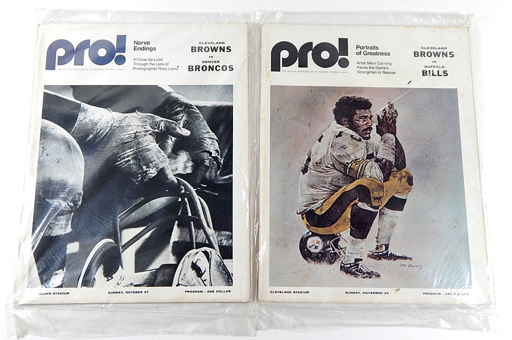 Lot of (2) Different 1974 Cleveland Browns NFL Football Programs