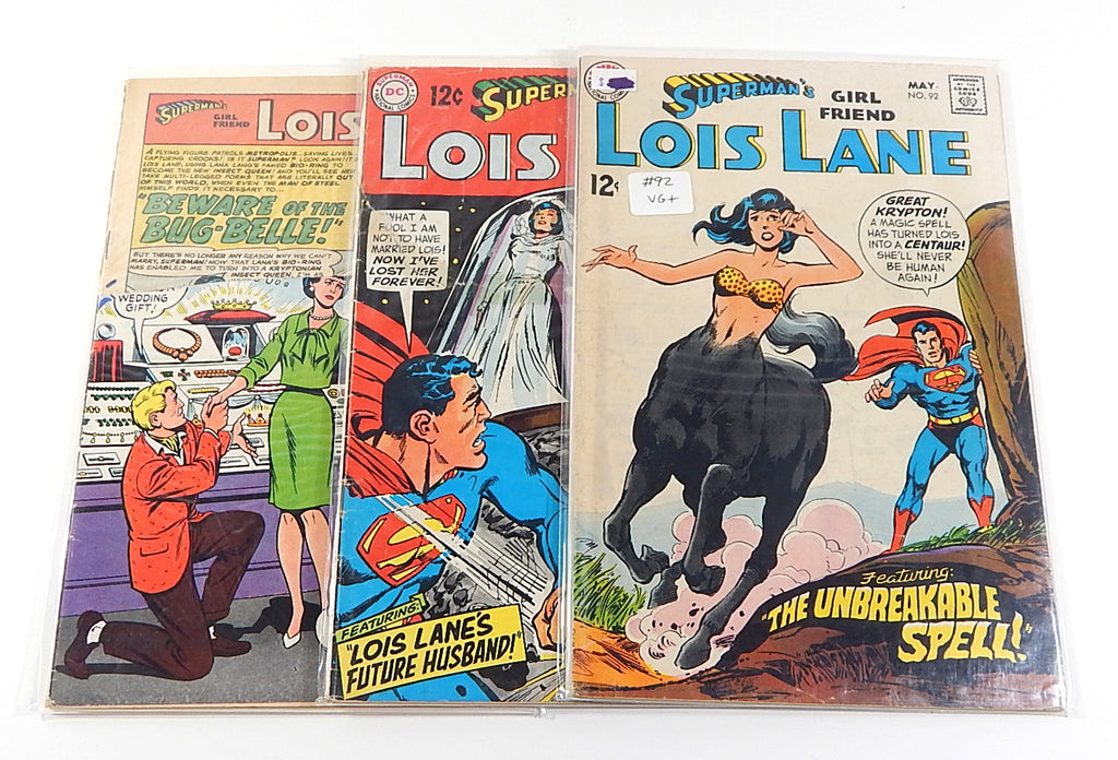 Superman's Girlfriend Lois Lane #69 90 92 Silver Age Comic Book Lot DC 1966-69
