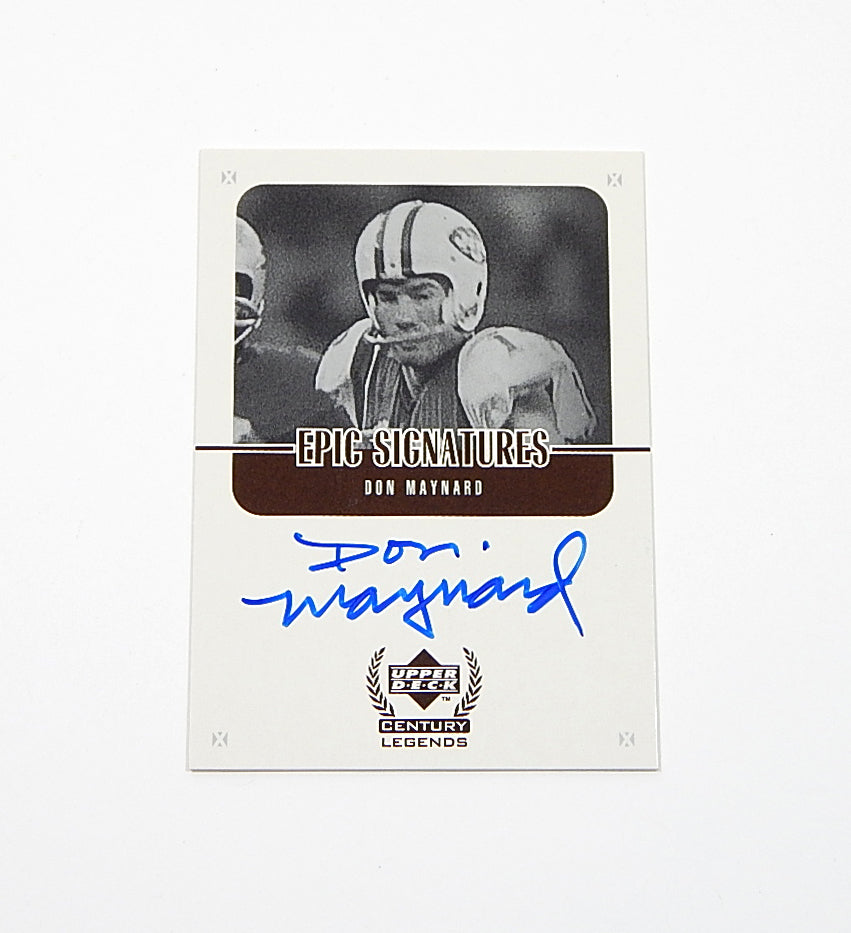 1999 Upper Deck Century Legends Epic Signatures Don Maynard #DM On Card Auto