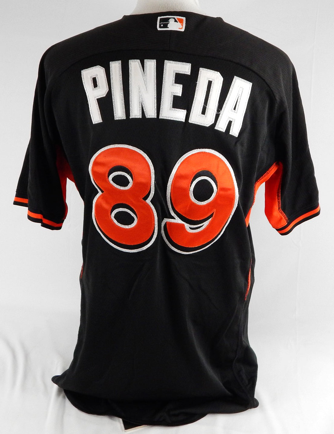 2014-16 Miami Marlins Pineda #89 Game Used Black Jersey ST BP 46 177 Pic2