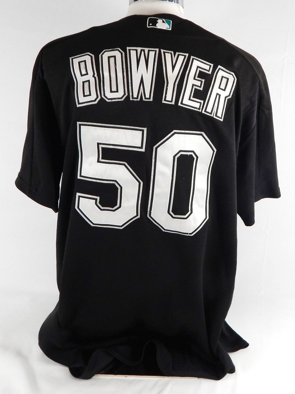 2003-06 Florida Marlins Travis Bowyer #50 Game Used Black Jersey BP ST XL 636 Pic2