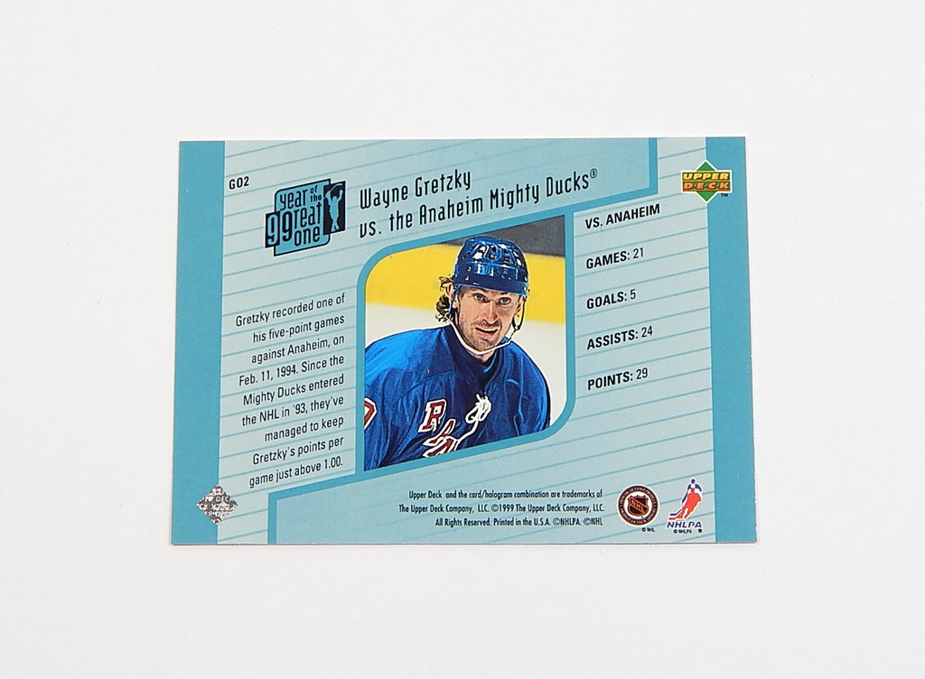 1998-99 Upper Deck Year of the Great One Wayne Gretzky #GO2 Insert Pic2