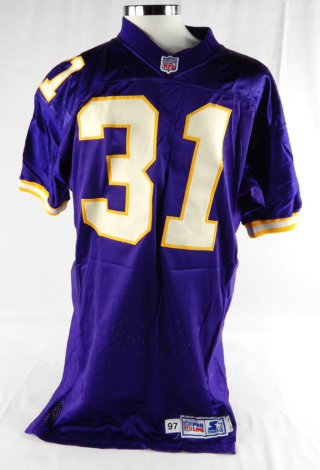 1997 Minnesota Vikings #31 Game Used Purple Jersey Name Plate Removed 44 866