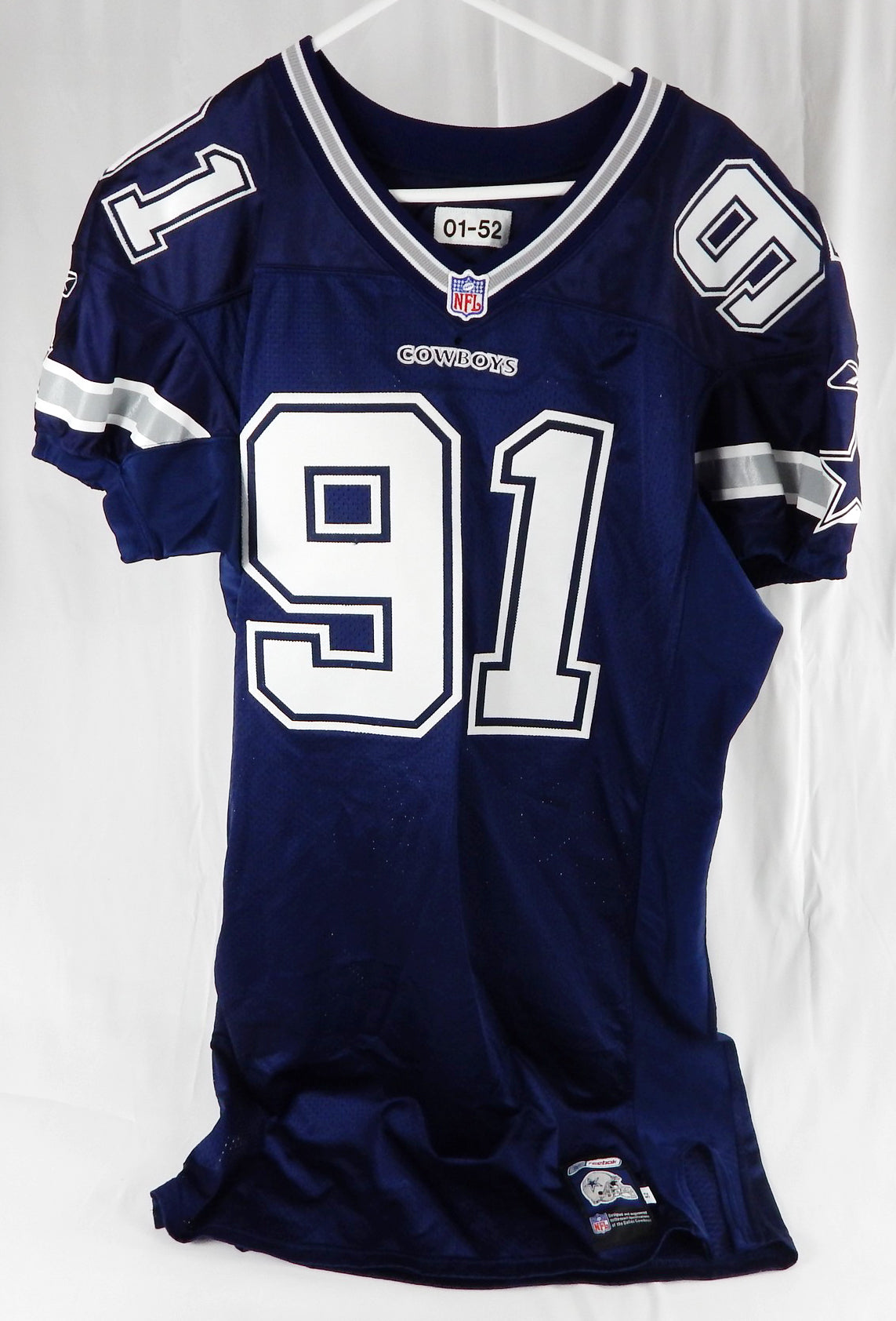 2001 Dallas Cowboys Dimitrius Underwood #91 Game Issued Navy Jersey 52 659