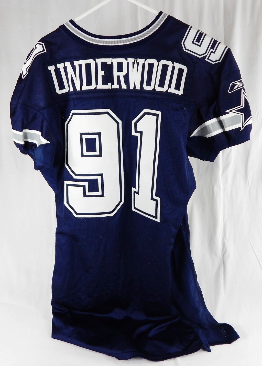 2001 Dallas Cowboys Dimitrius Underwood #91 Game Issued Navy Jersey 52 659 Pic2