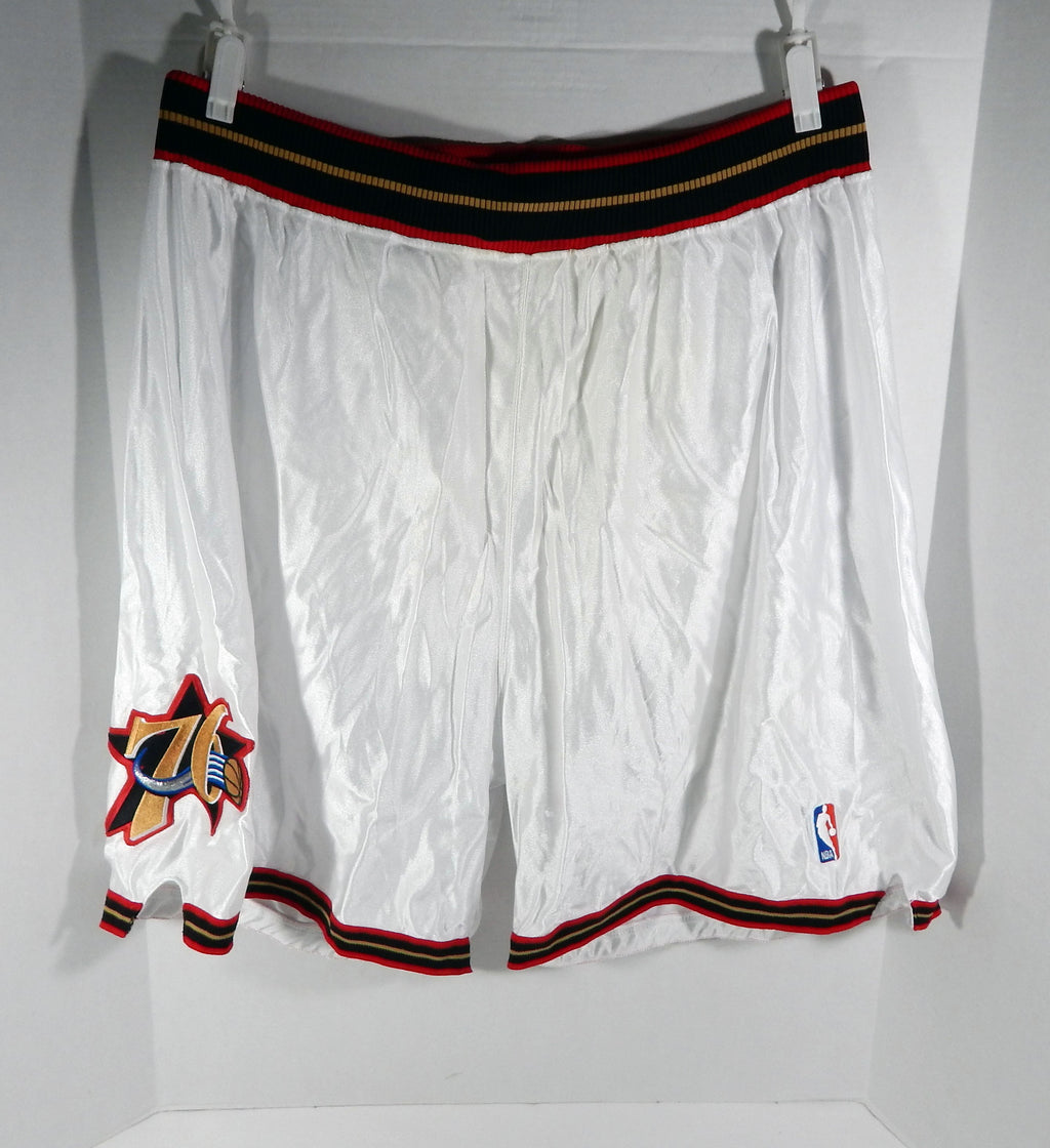 2000s Philadelphia 76ers Game Issued White Shorts 50+1 DP68154
