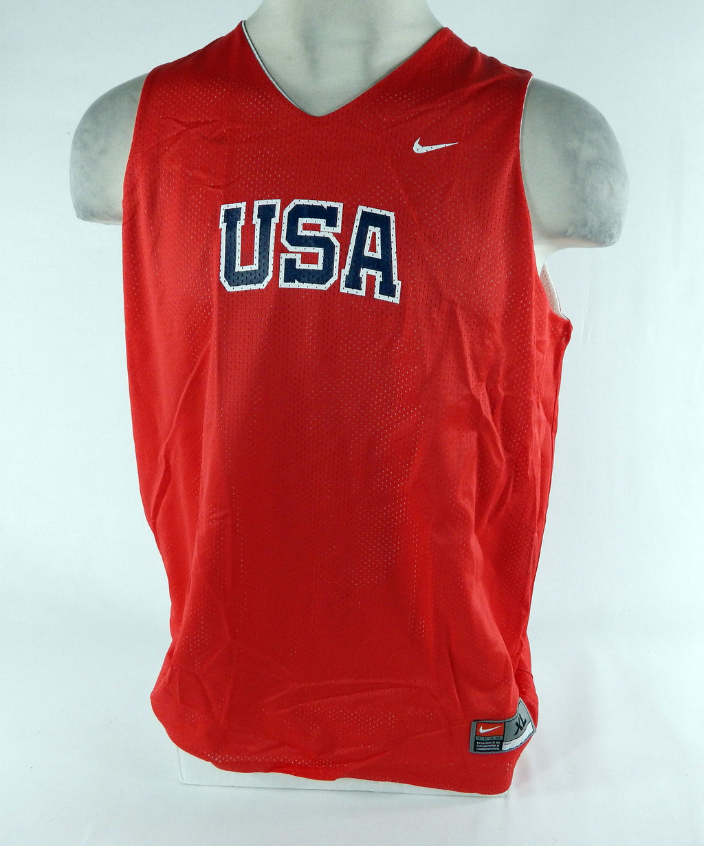 2000s Team USA Basketball Game Issued Red White Practice Jersey XL DP70578