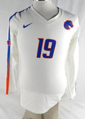 2018 Boise State Broncos #19 Game Used White Jersey Volleyball M 642