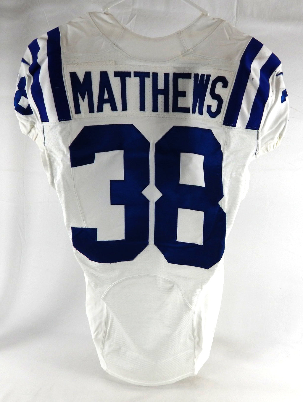 2015 Indianapolis Colts Tray Matthews #38 Game Issued Pos Used White Jersey Pic2