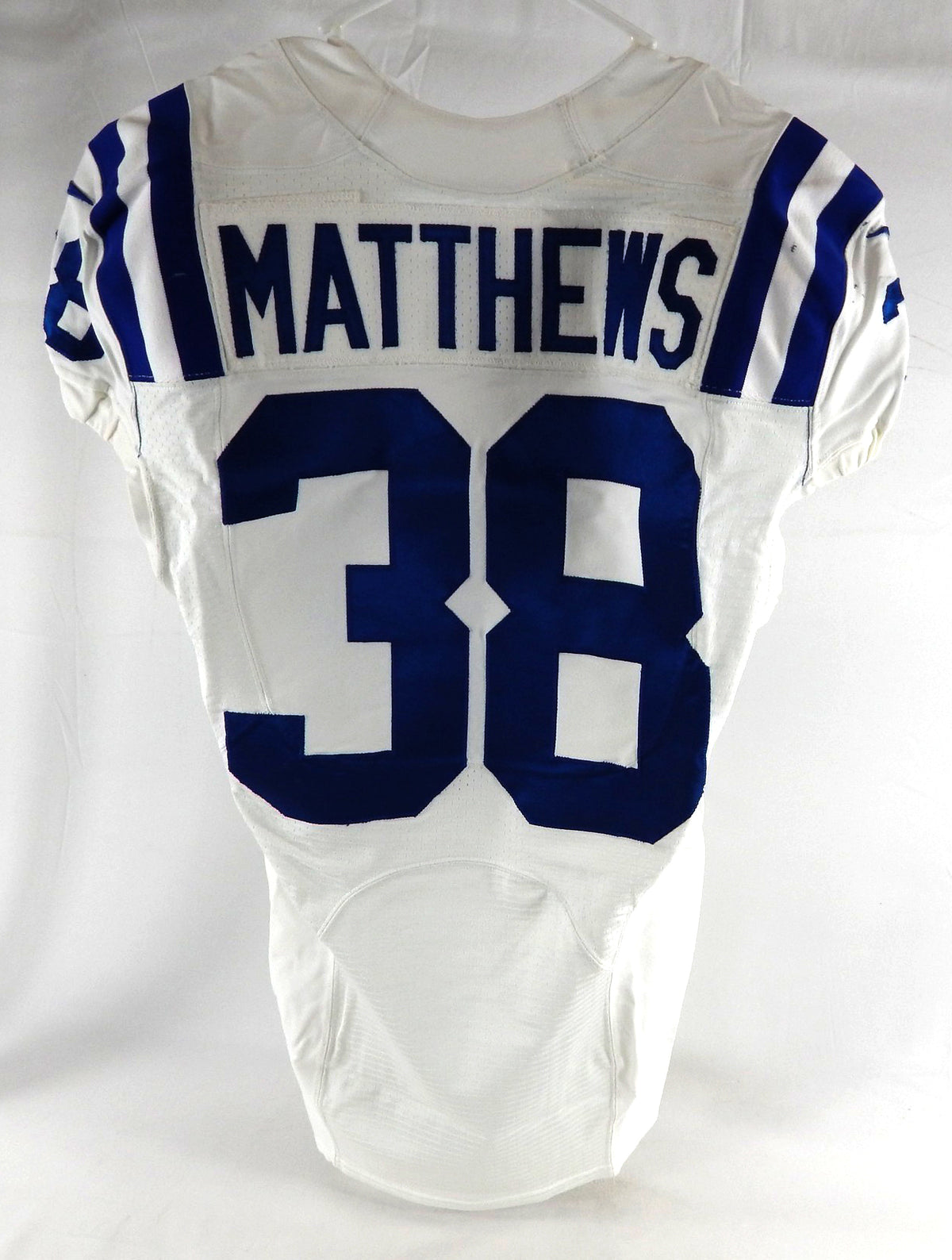 2015 Indianapolis Colts Tray Matthews #38 Game Issued Pos Used White Jersey Pic2