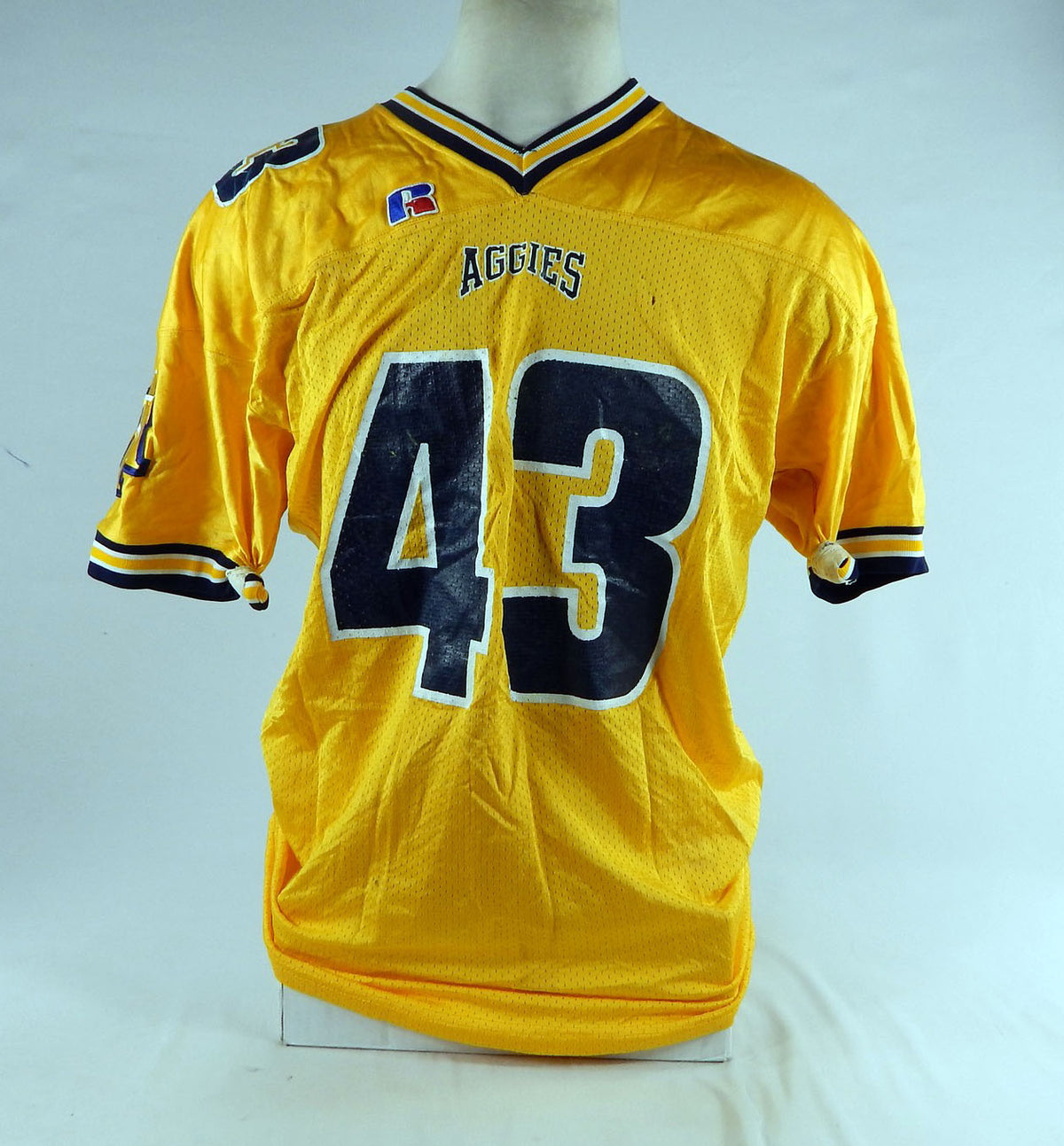 2000s North Carolina A&T Aggies #43 Game Issued Yellow Jersey XL 405