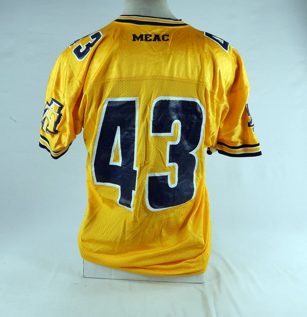 2000s North Carolina A&T Aggies #43 Game Issued Yellow Jersey XL 405 Pic2