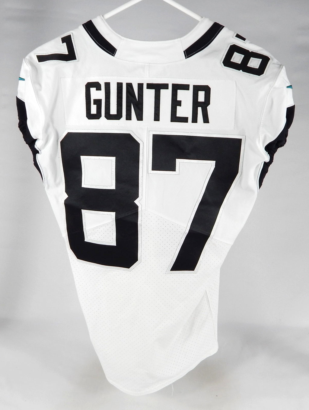 2021 Jacksonville Jaguars Grayson Gunter #87 Game Issued White Jersey 42 883