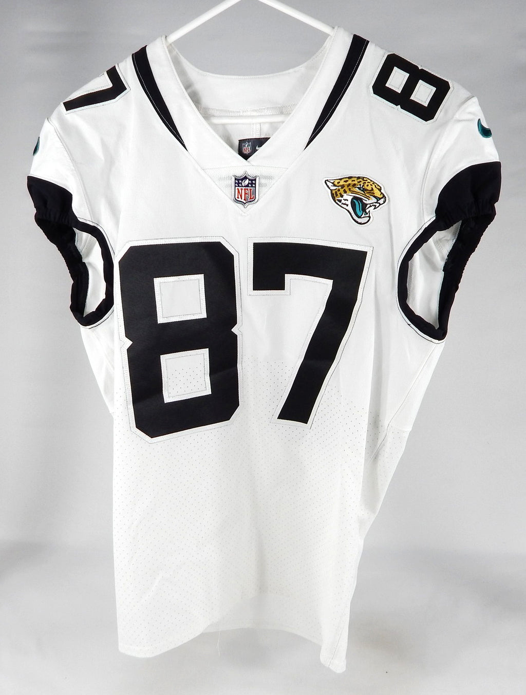 2021 Jacksonville Jaguars Grayson Gunter #87 Game Issued White Jersey 42 883 Pic2