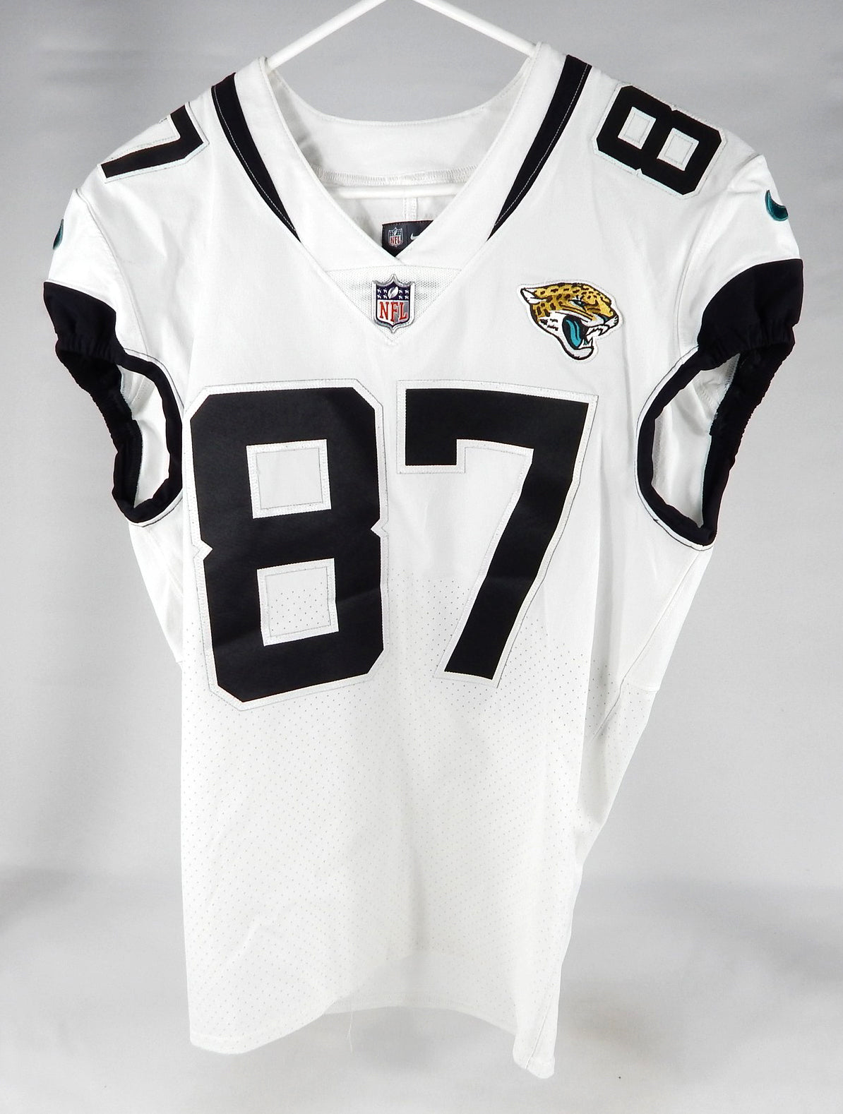 2021 Jacksonville Jaguars Grayson Gunter #87 Game Issued White Jersey 42 883 Pic2