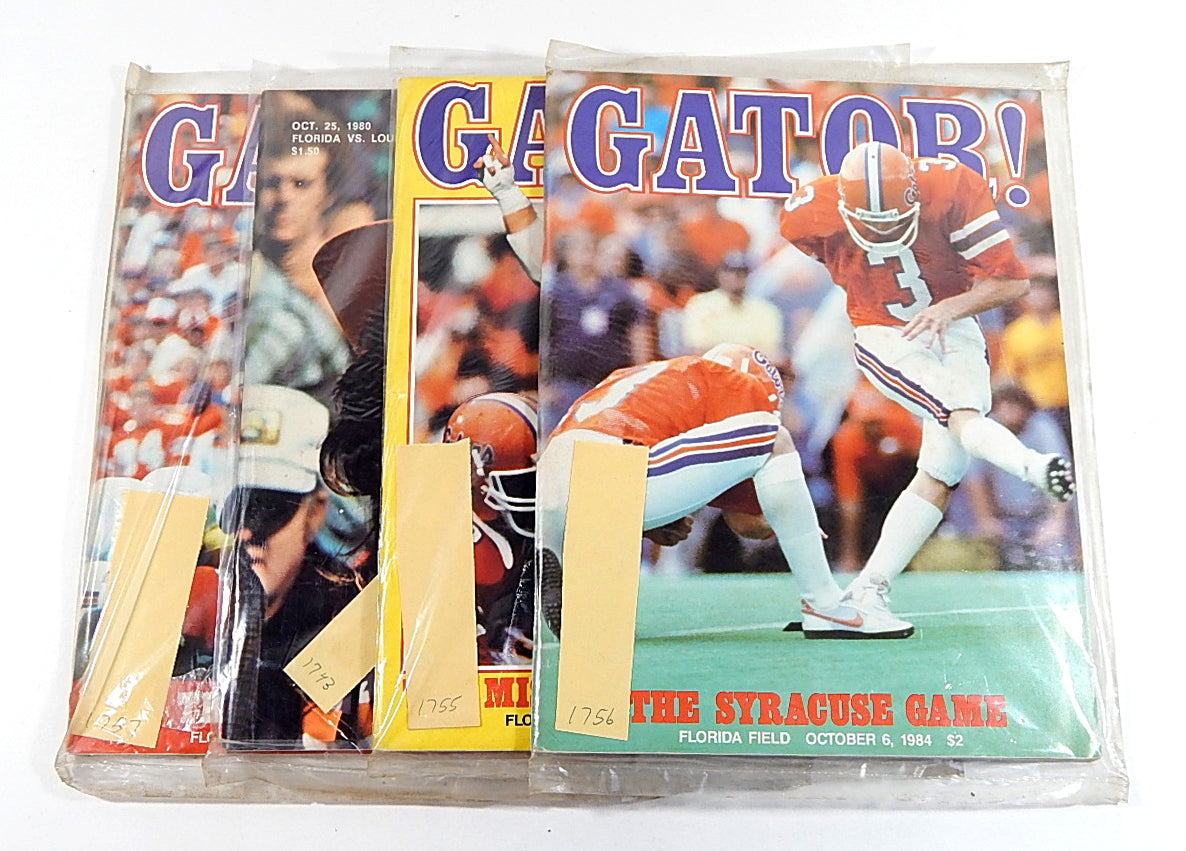 Lot of (4) Different 1980 to 1989 Florida College Football Programs