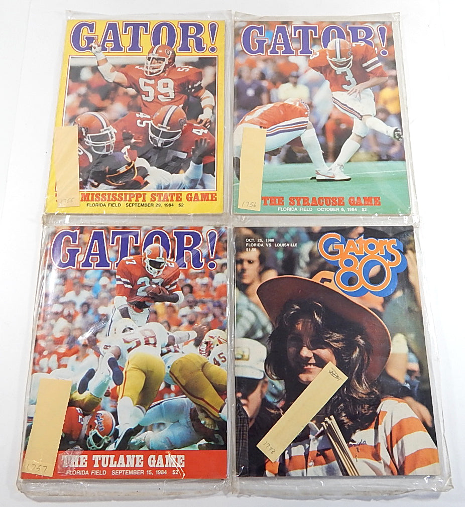 Lot of (4) Different 1980 to 1989 Florida College Football Programs Pic2